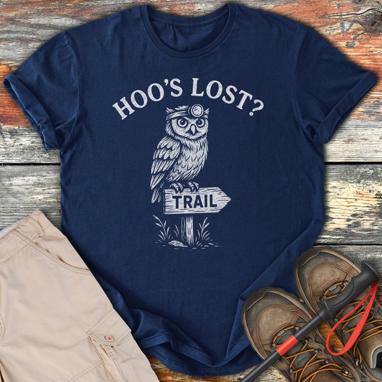 Hoo's Lost Owl and Trail Sign Design T-Shirt product