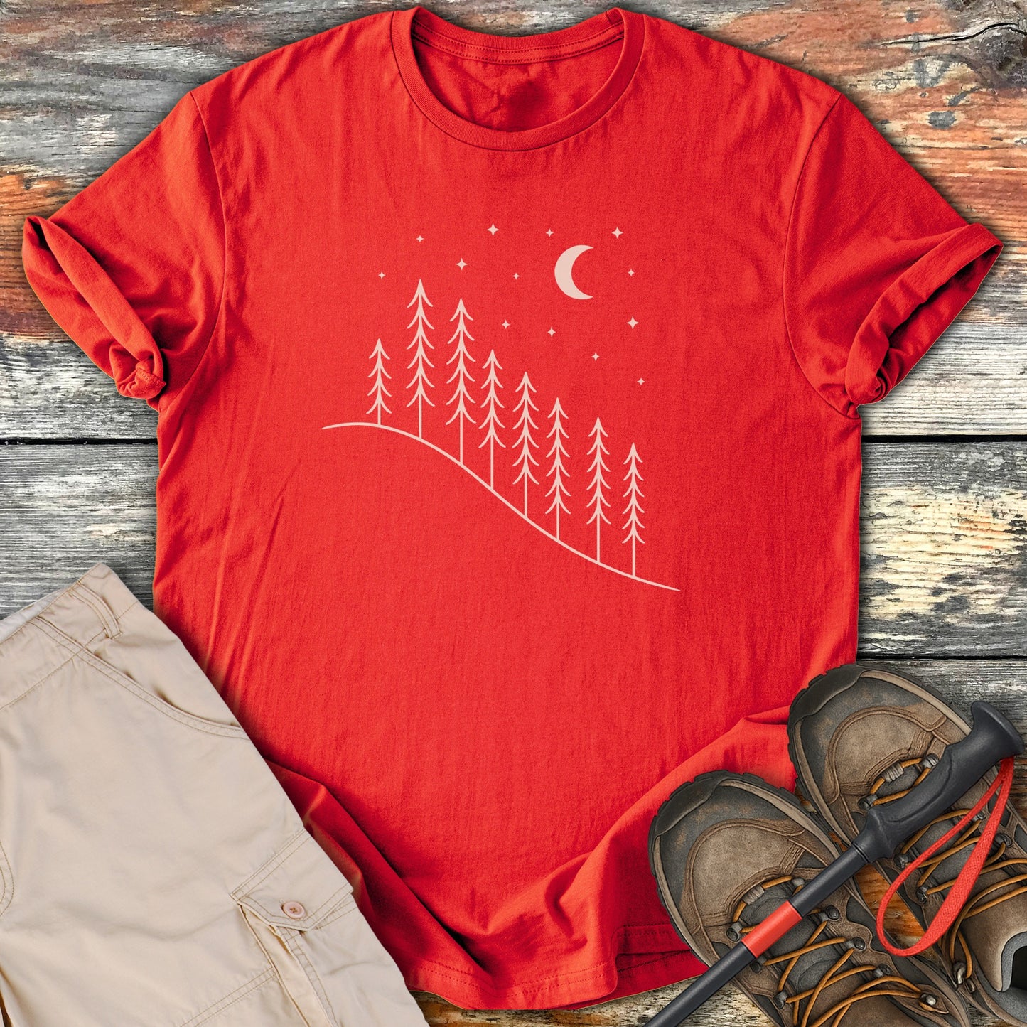 Night Sky Forest Graphic Comfort Tee Shirt product