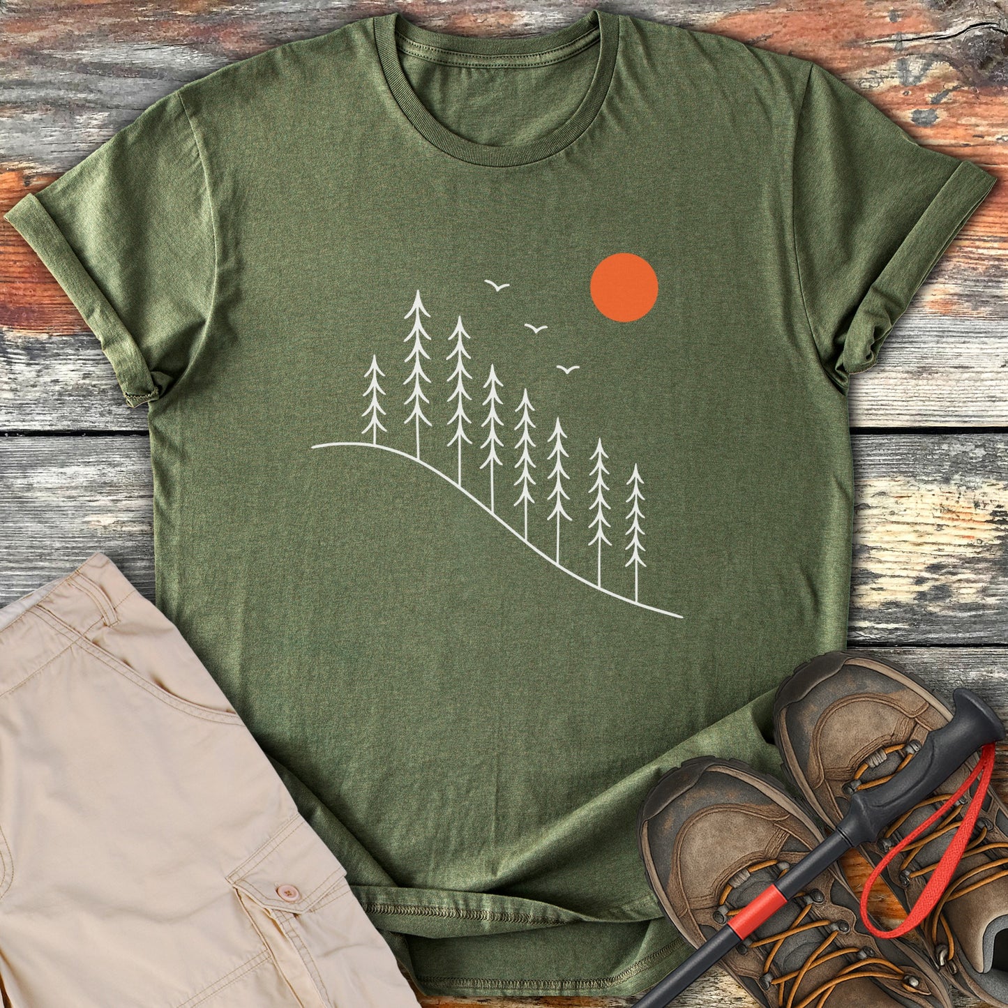 Forest Sunset Design Graphic T-Shirt product type