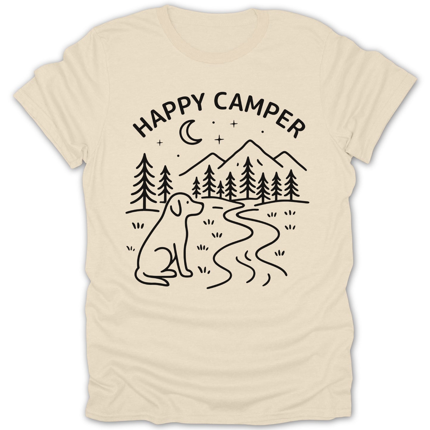 Happy Camper Dog and Nature Themed T-Shirt