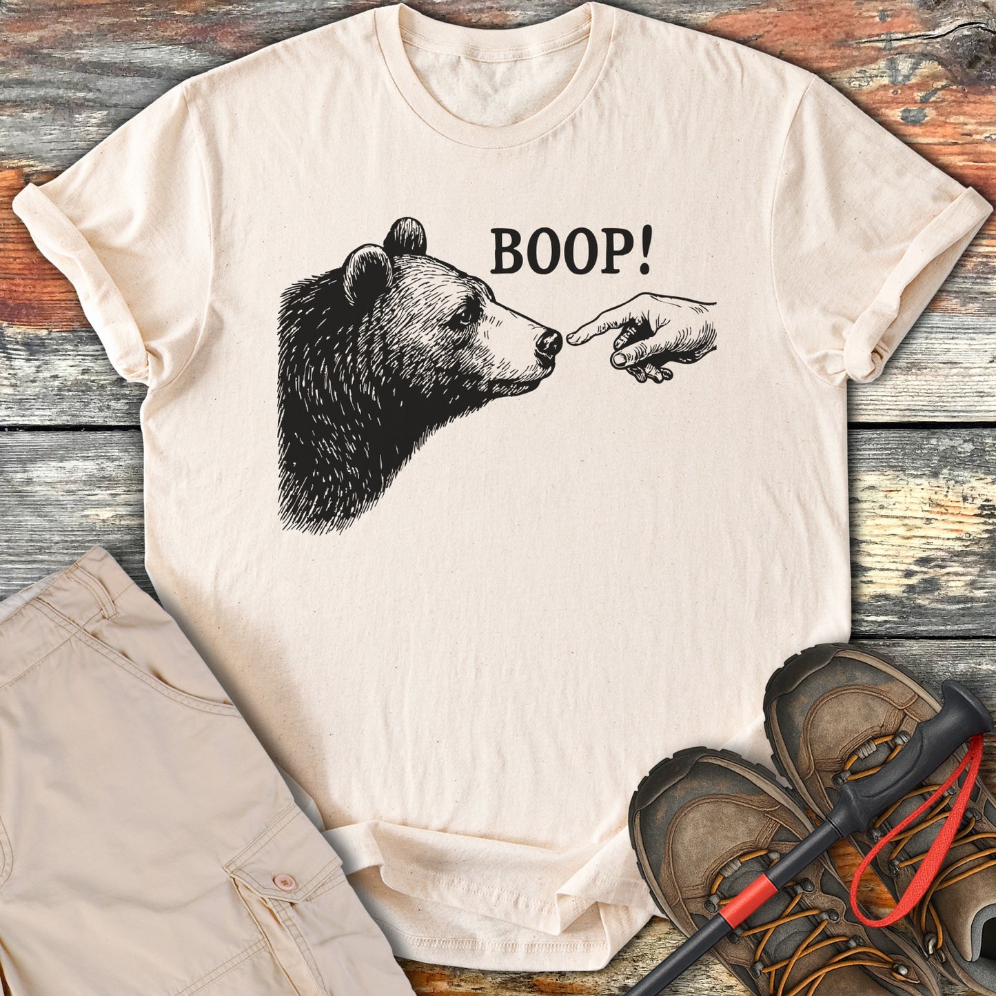 Boop Bear and Hand Sketch Graphic Tee Shirt product type