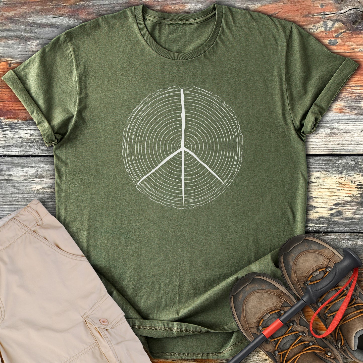Tree Ring Peace Sign Graphic T-Shirt product type