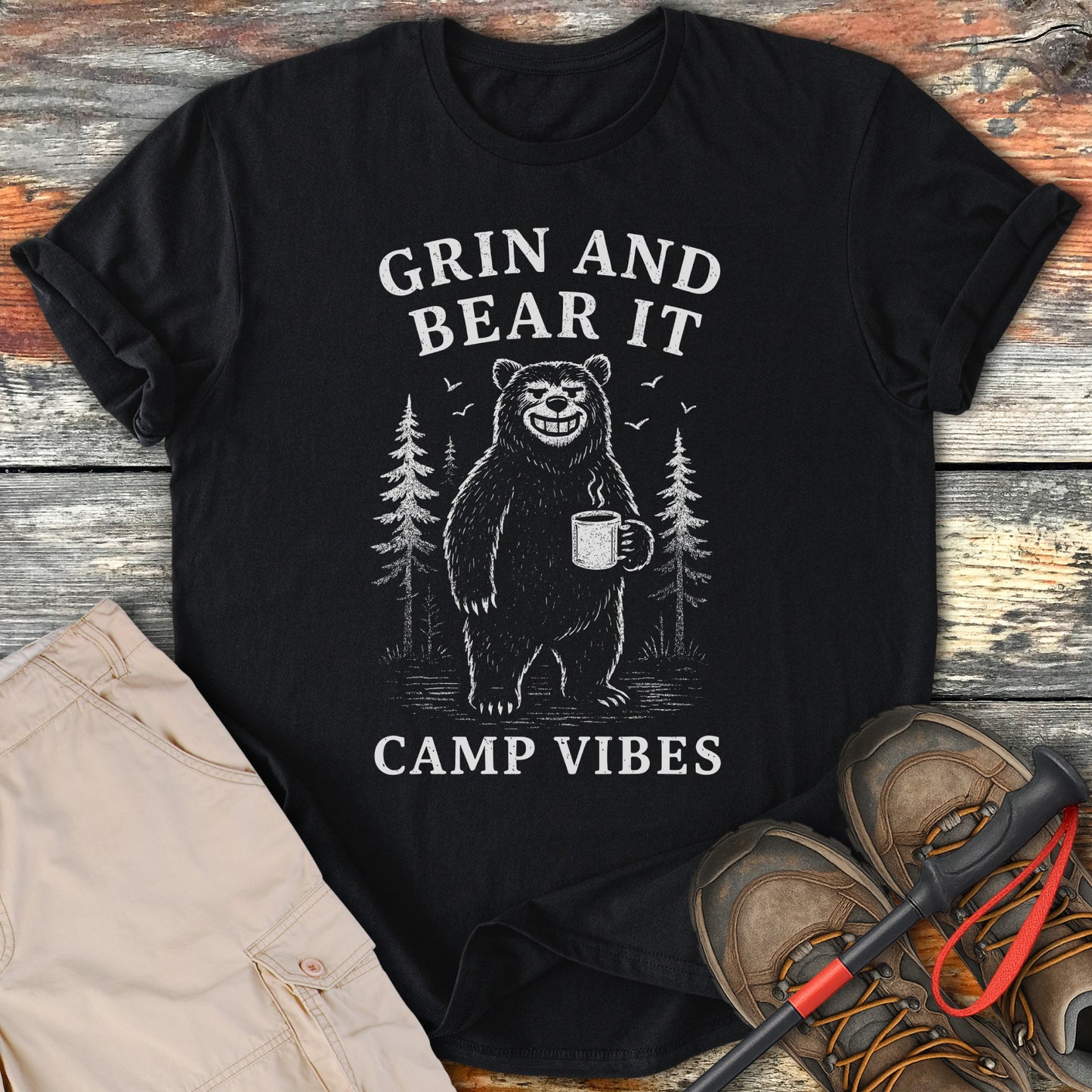 Grin And Bear It Camp Vibes Artistic T-Shirt product