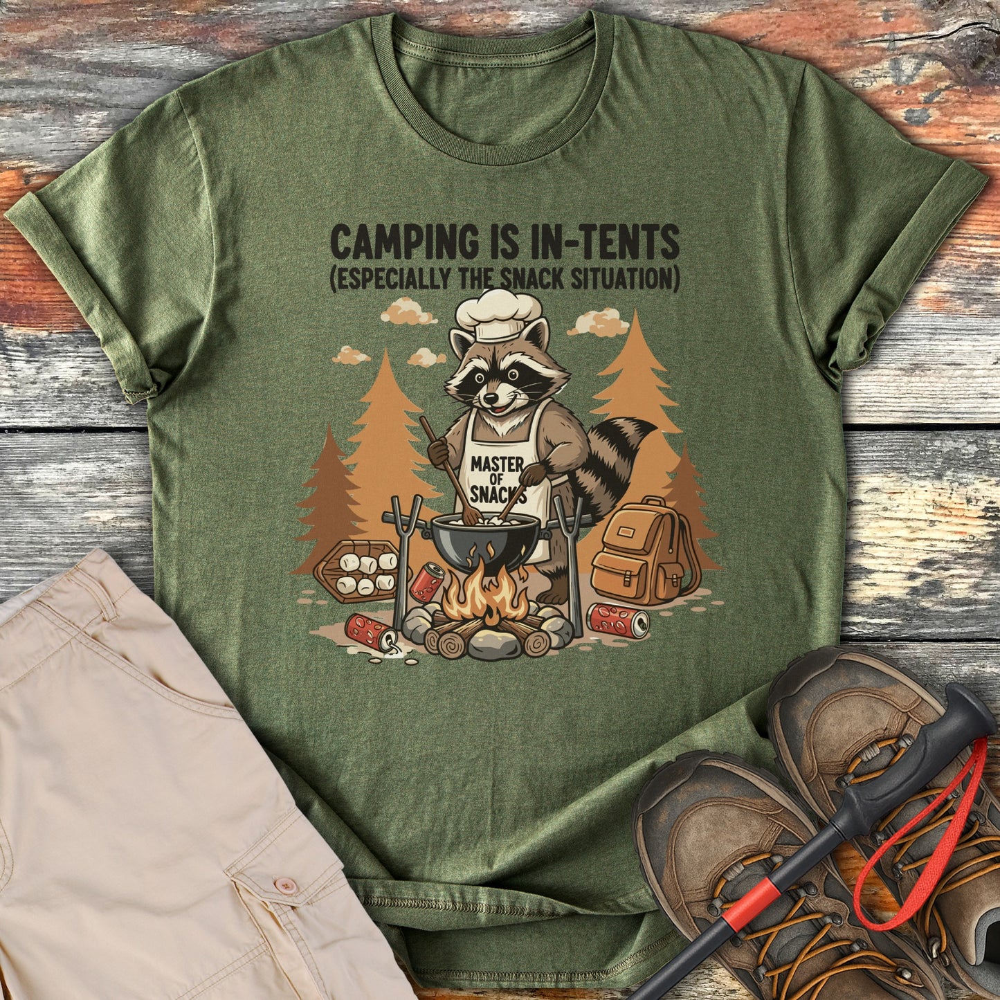Camping is In-tents Snack Situation T-shirt product