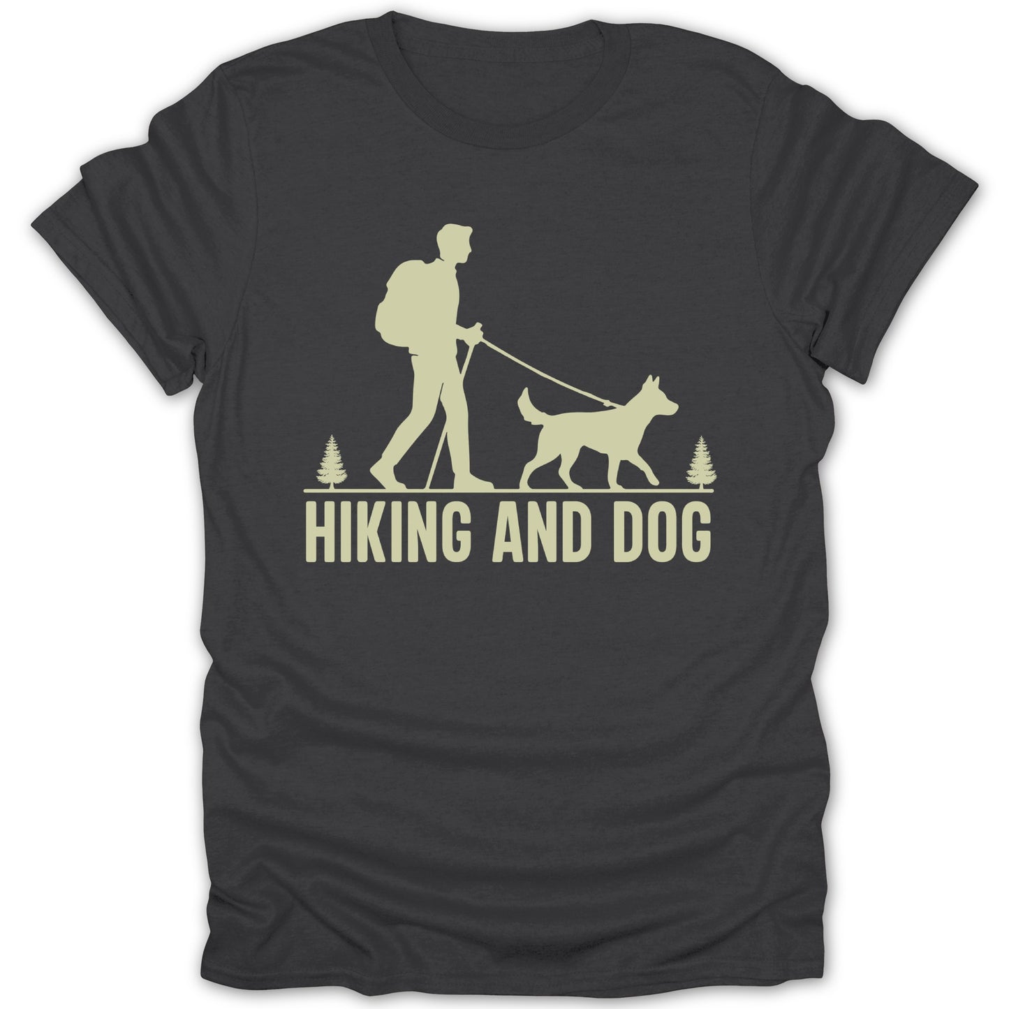 Hiking and Dog Graphic Printed T-Shirt