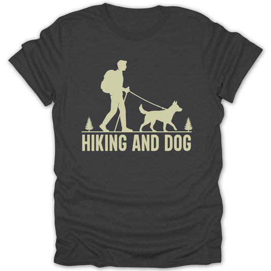 Hiking and Dog Graphic Printed T-Shirt