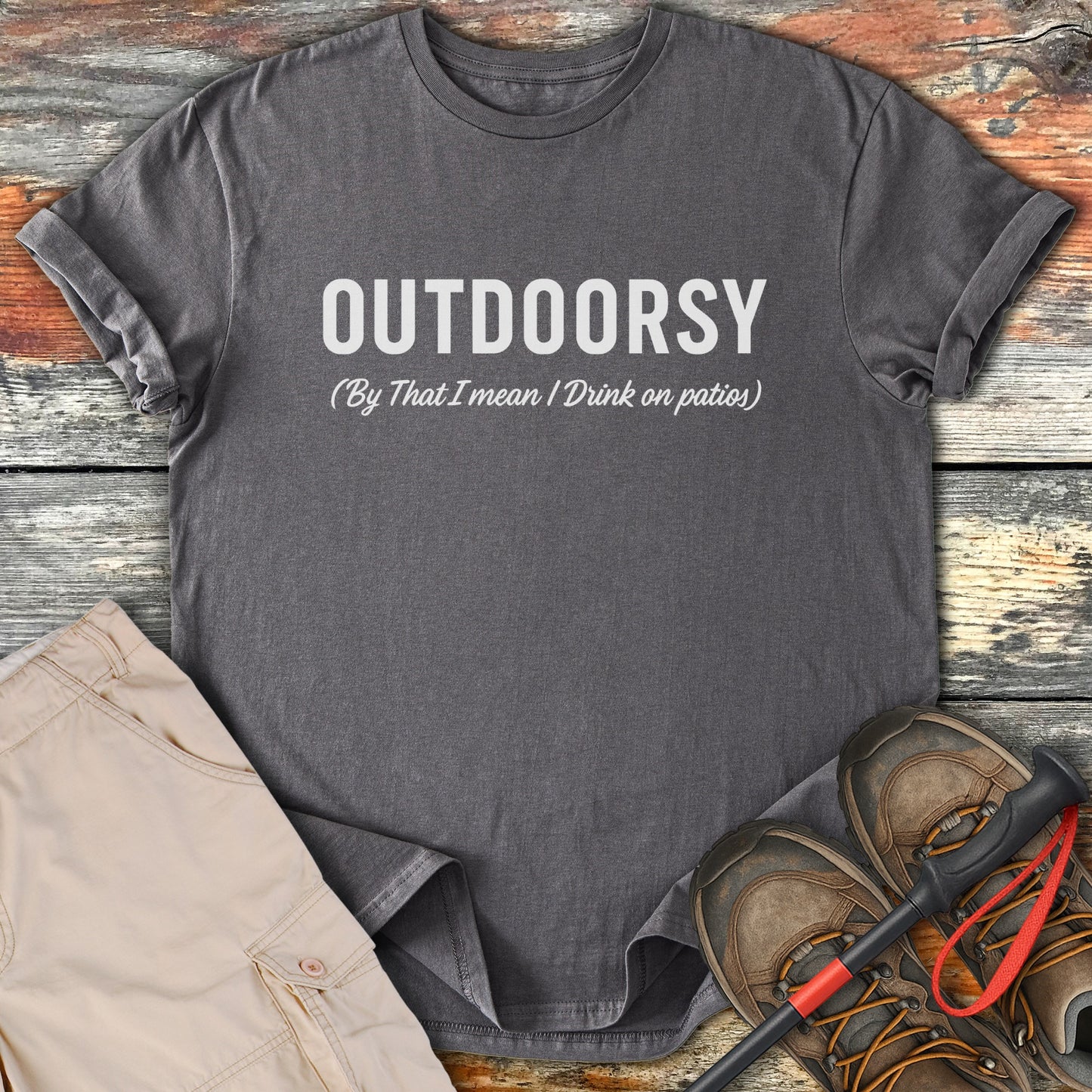 Outdoorsy Drink On Patios Graphic Statement T-shirt product