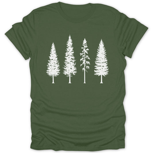 Forest Tree Silhouette Graphic Design T-Shirt