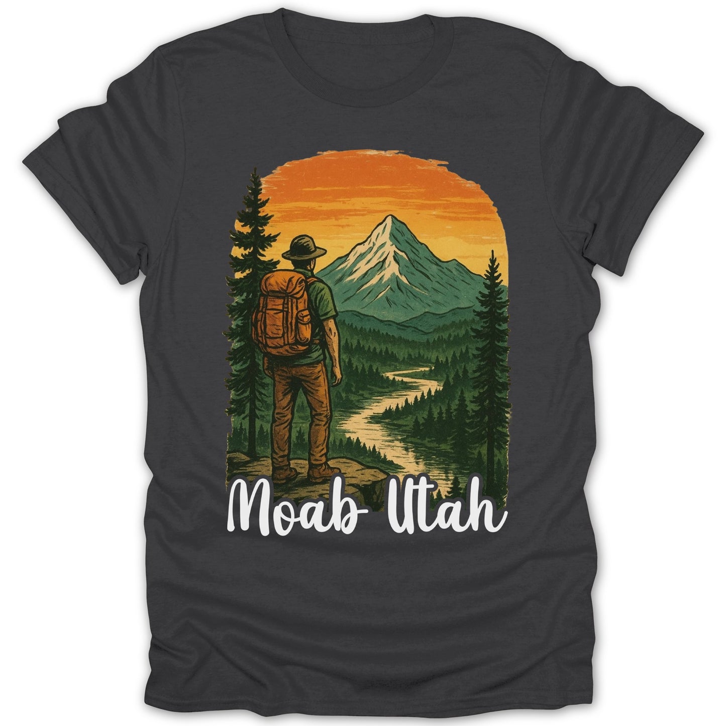 Moab Utah scenic mountain hiker landscape t-shirt