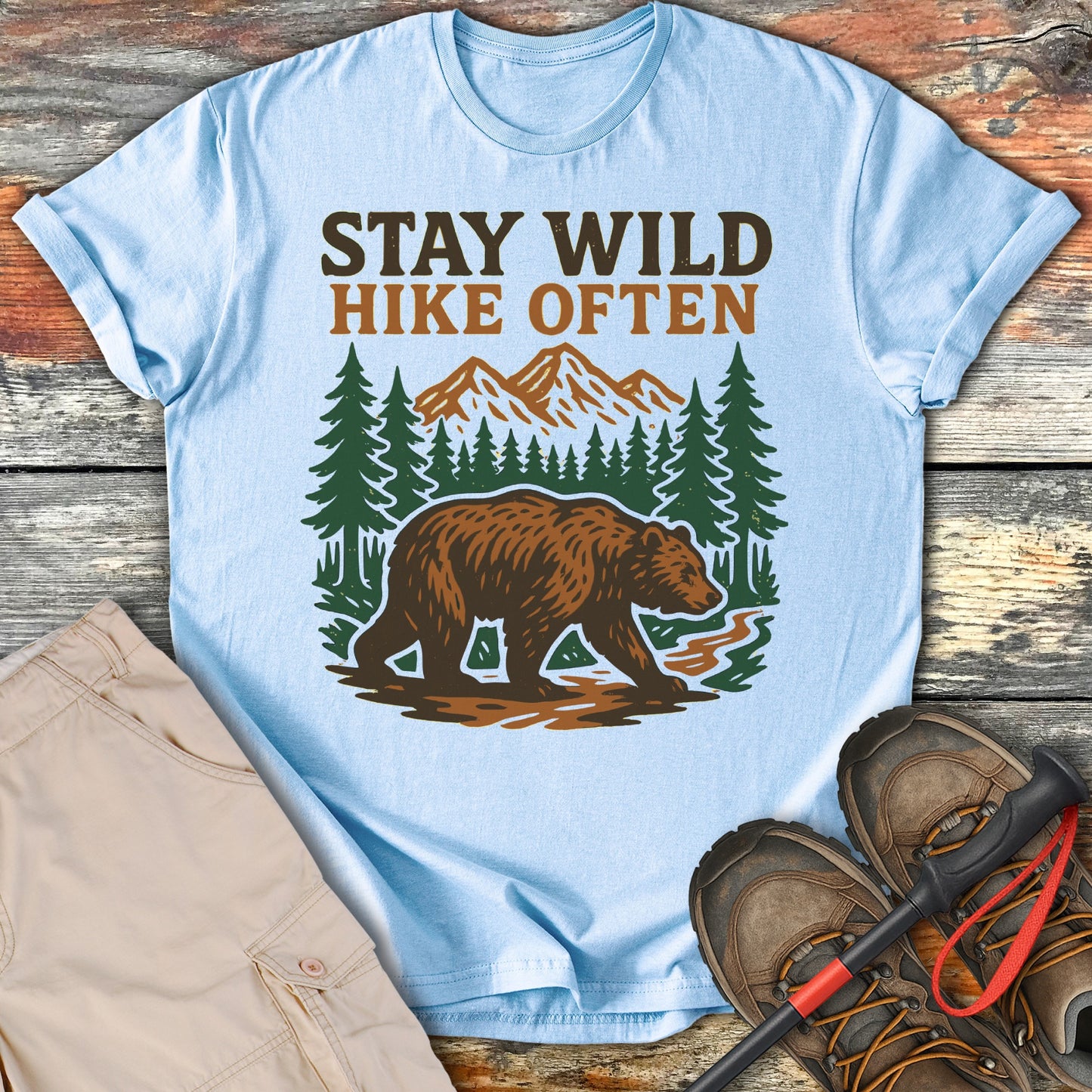 Stay Wild Hike Often Bear T-Shirt product type