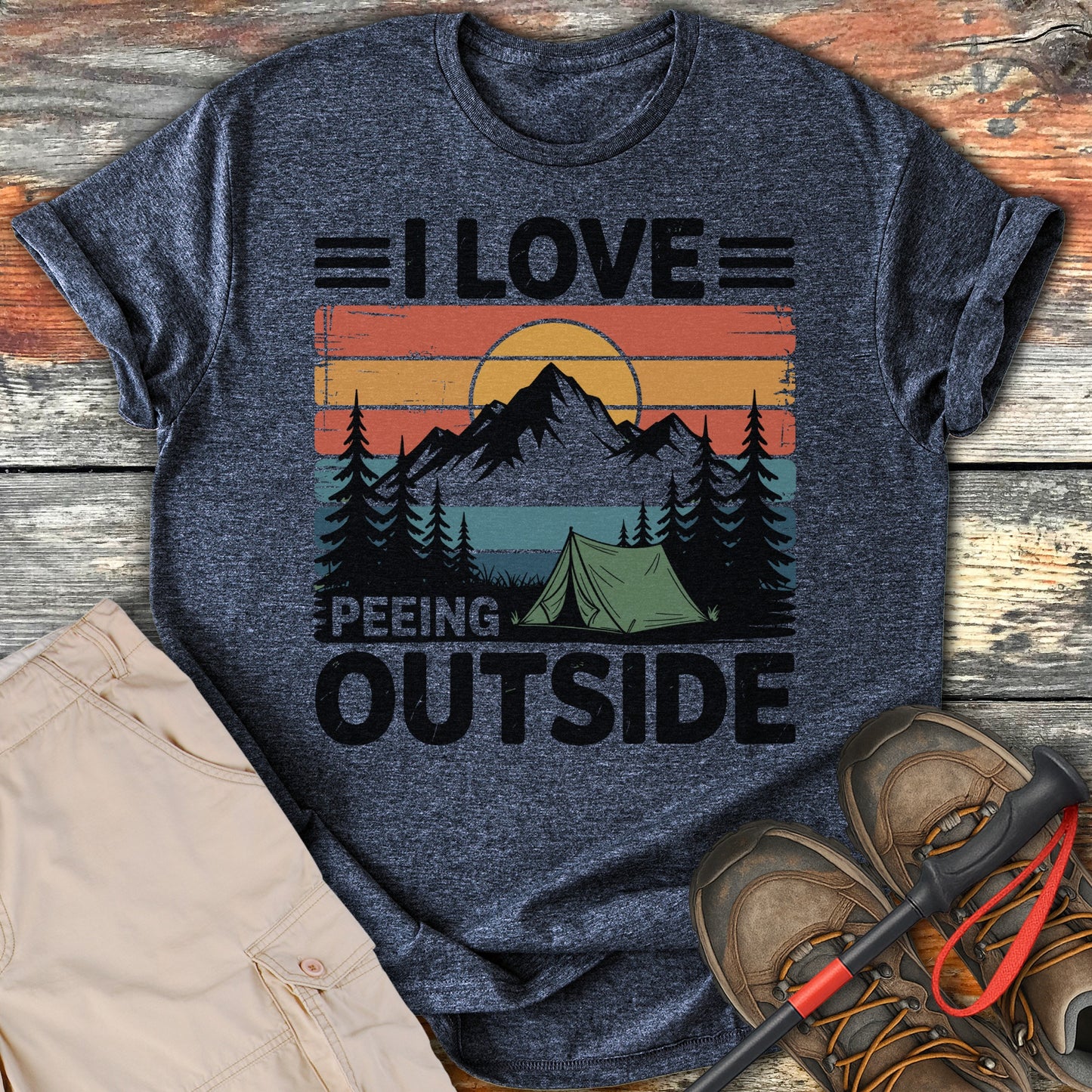 I Love Peeing Outside Retro Tee