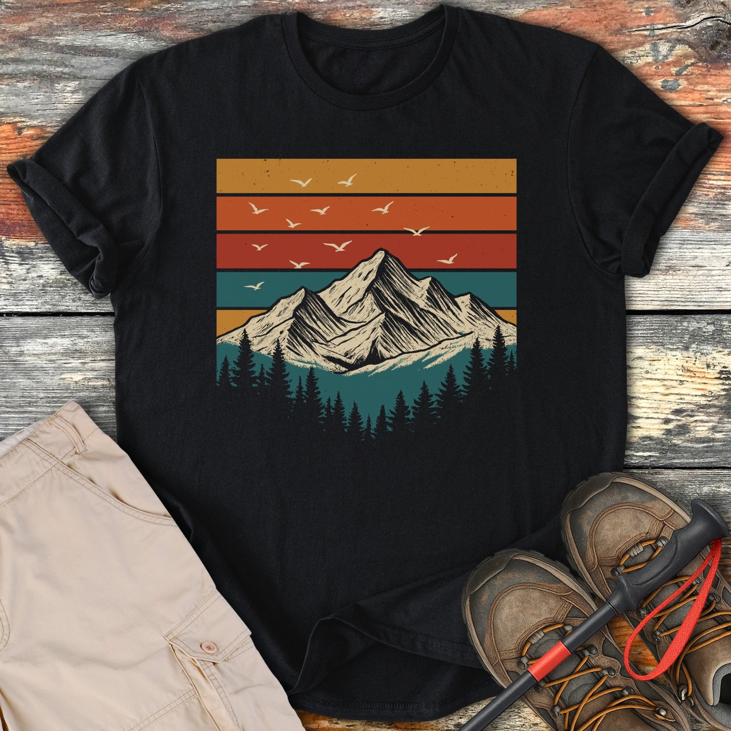 Vintage Mountain Scene Graphic Tee Shirt product