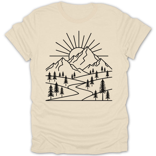 Scenic Sun and Mountain Graphic Tee