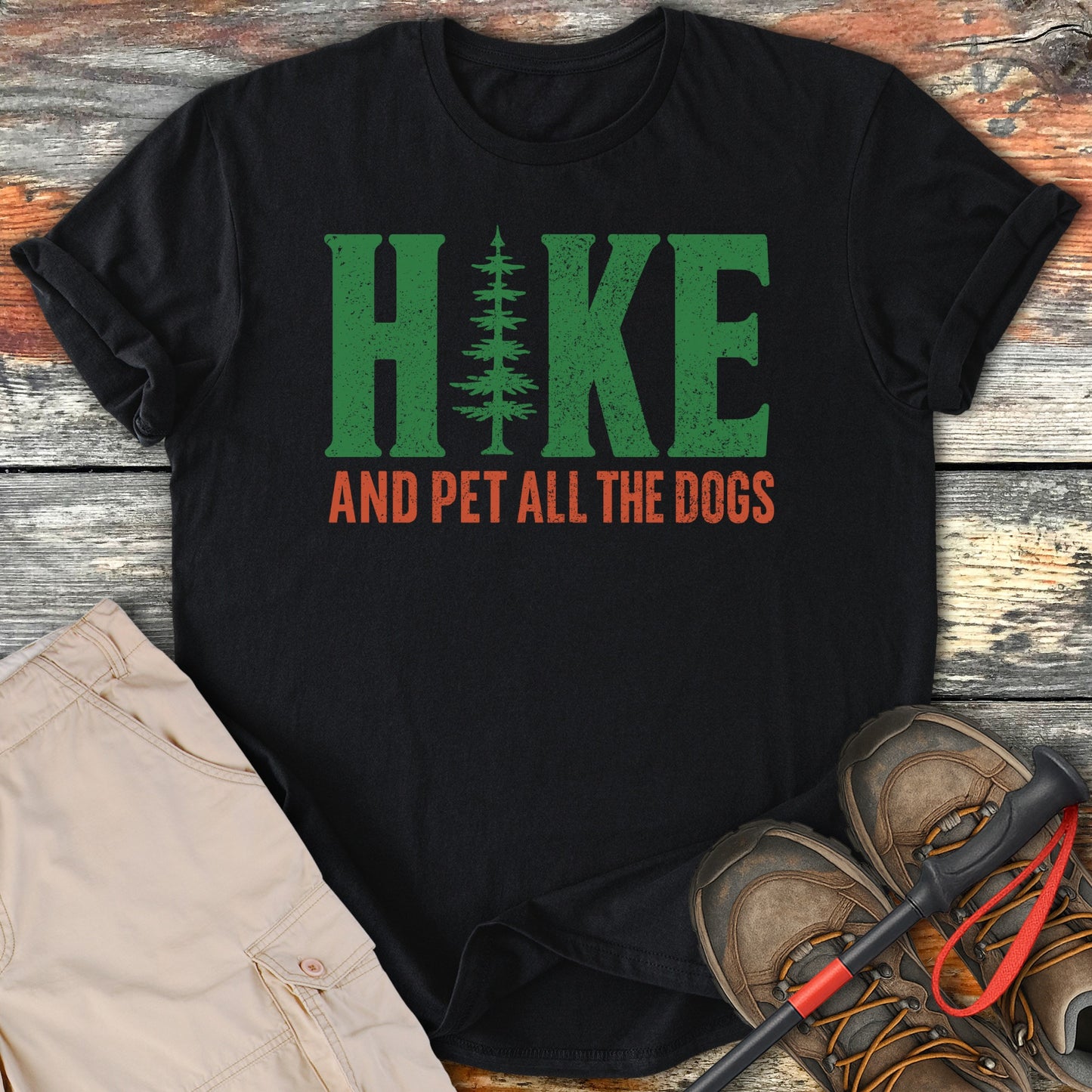 Hike And Pet All The Dogs Graphic Tee Shirt product type