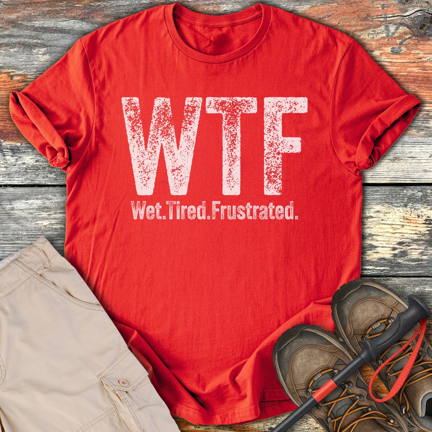 Wet Tired Frustrated Red Graphic T-Shirt product type