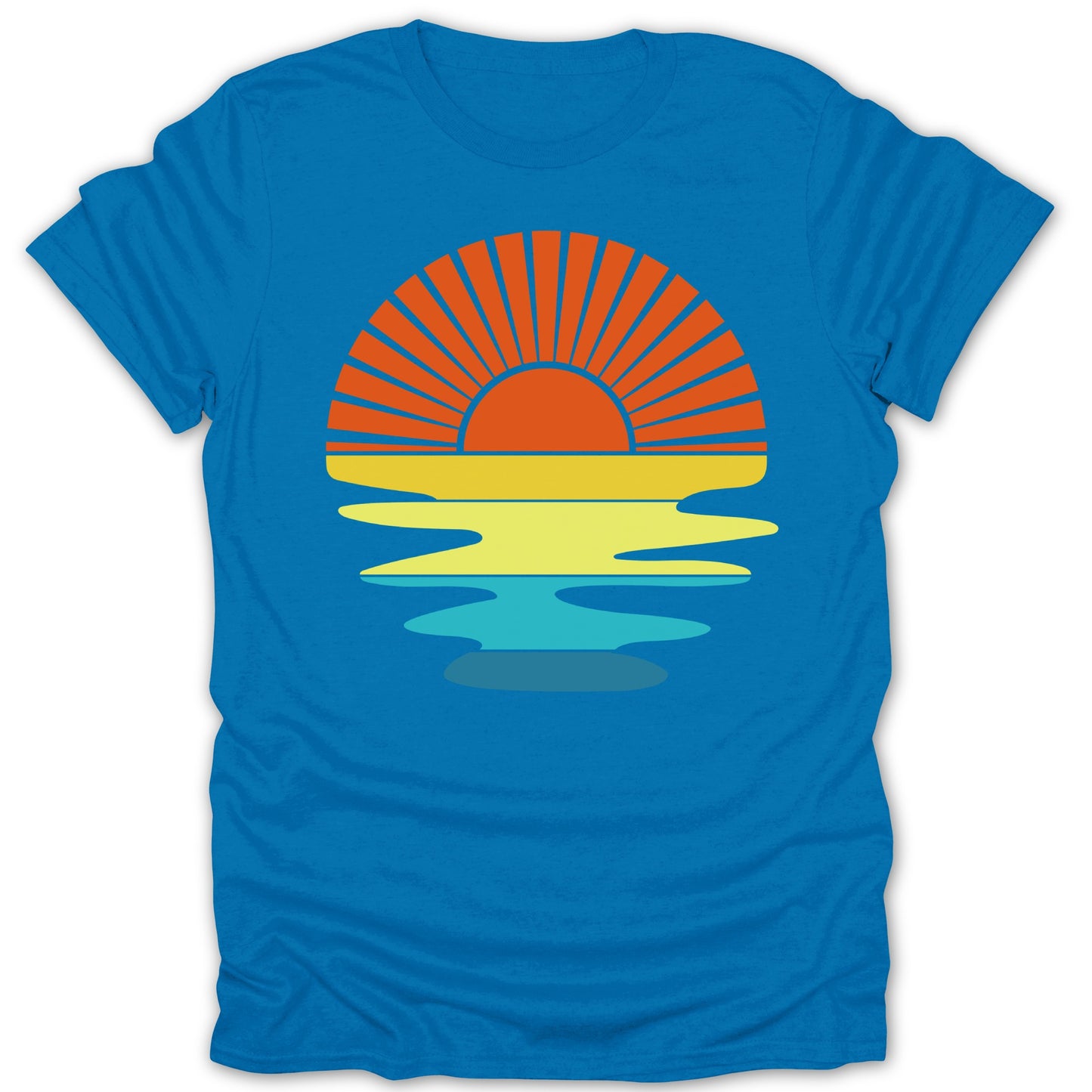 Retro Sunset Design Graphic Tee Shirt