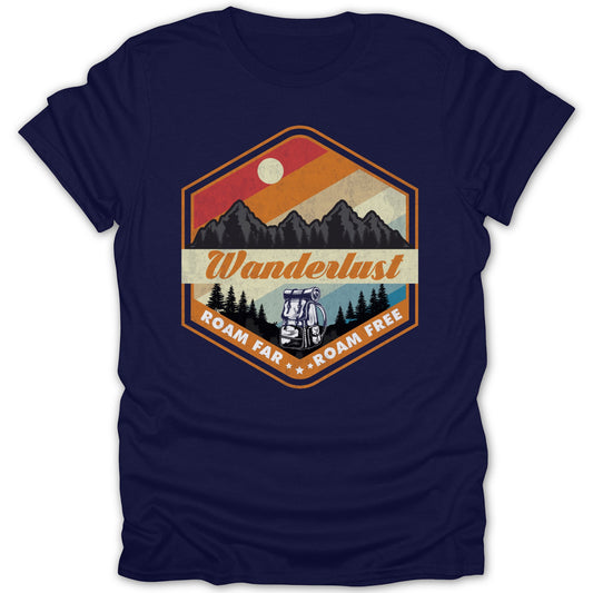 Wanderlust Roam Far Roam Free Adventure T-Shirt