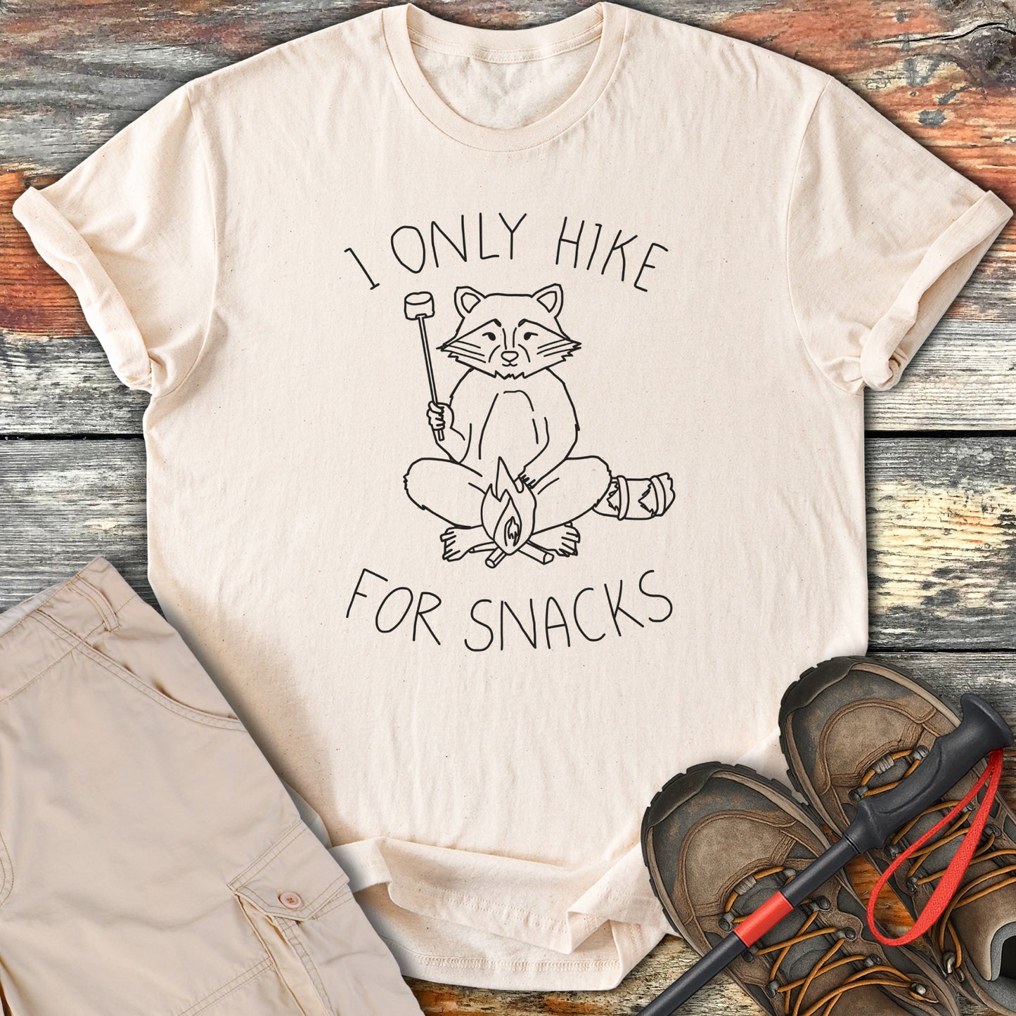 I Only Hike for Snacks Funny Hiking Shirt product