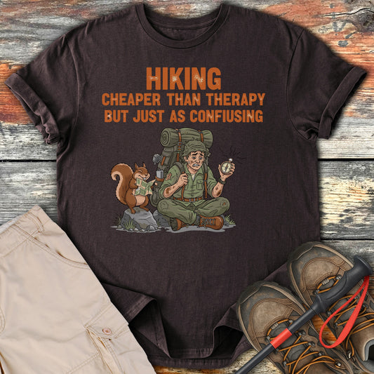 Hiking Cheaper Than Therapy Confusing Shirt product