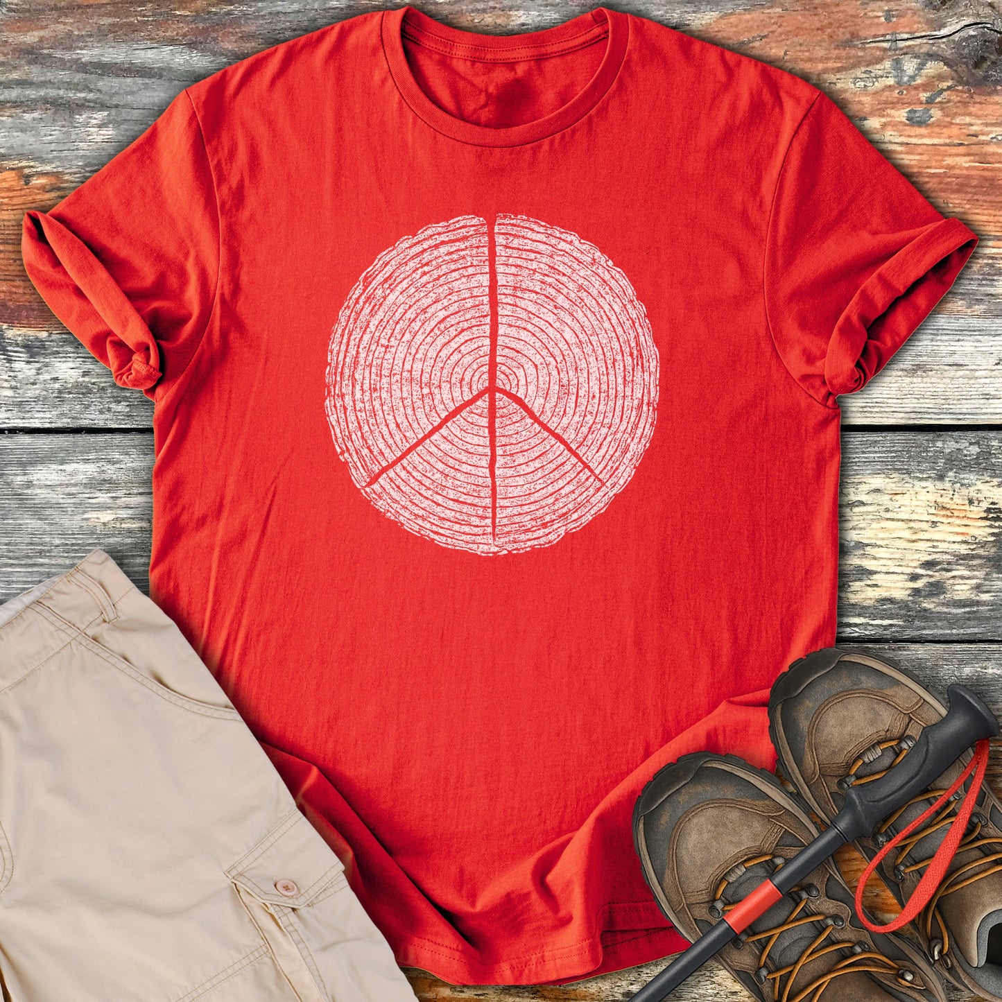 Peace Sign Tree Rings Graphic T Shirt product type