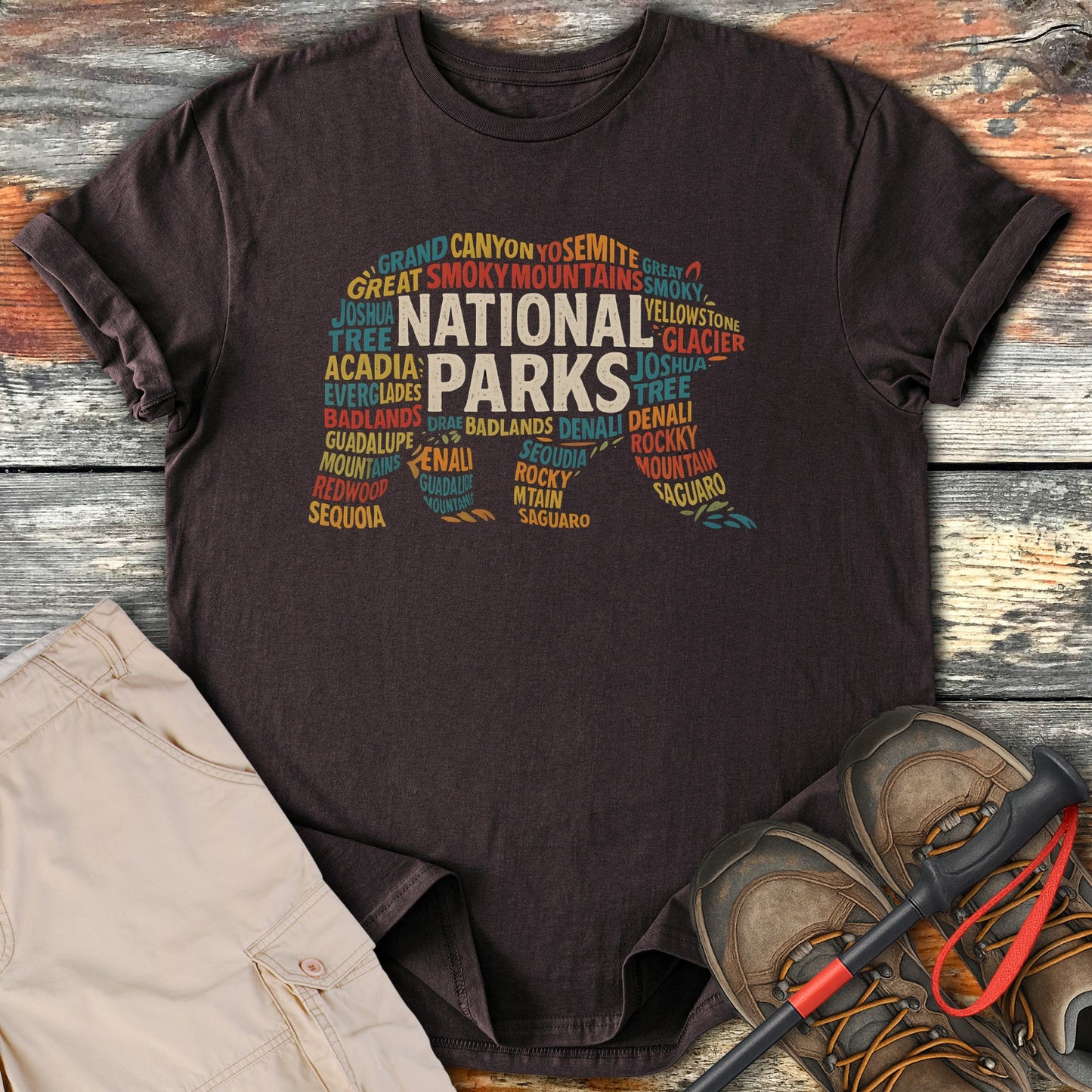 National Parks Word Cloud Graphic T-shirt product