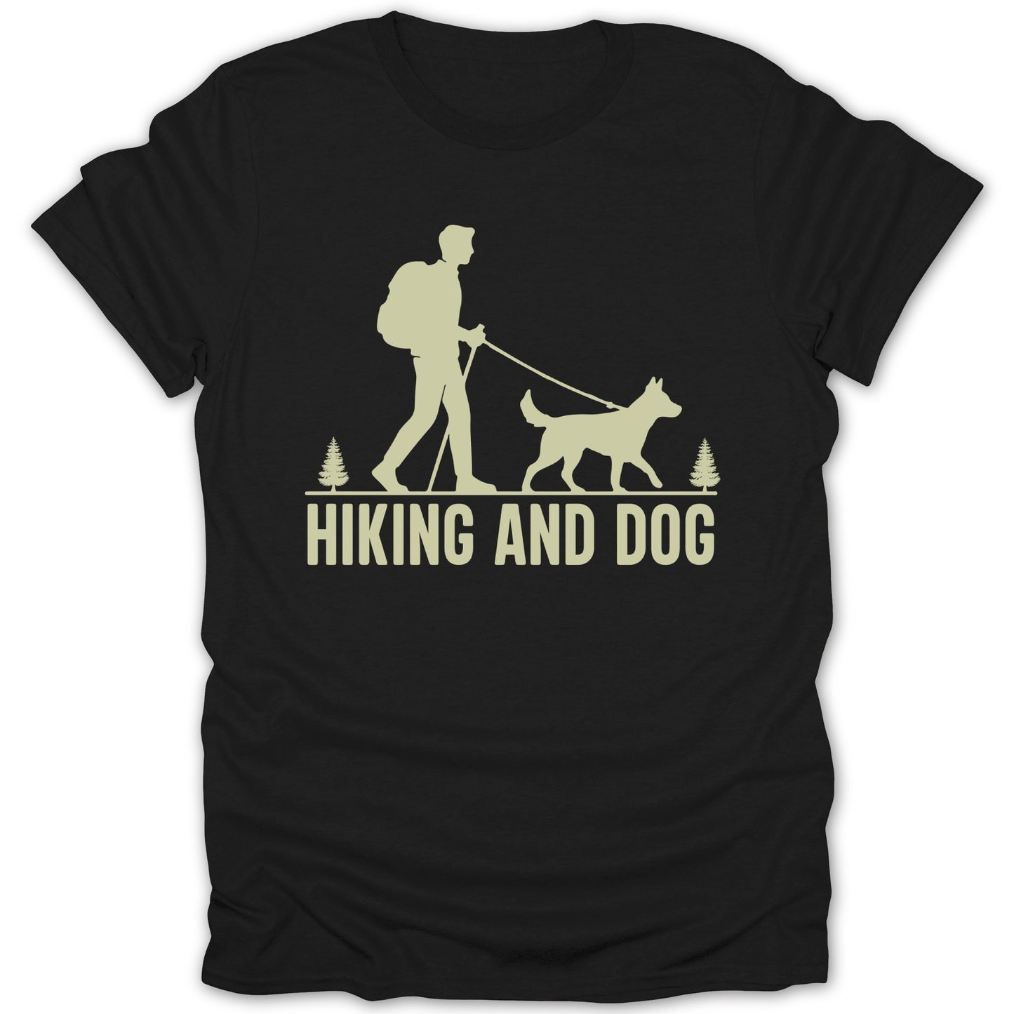 Hiking and Dog Graphic Tee T-shirt