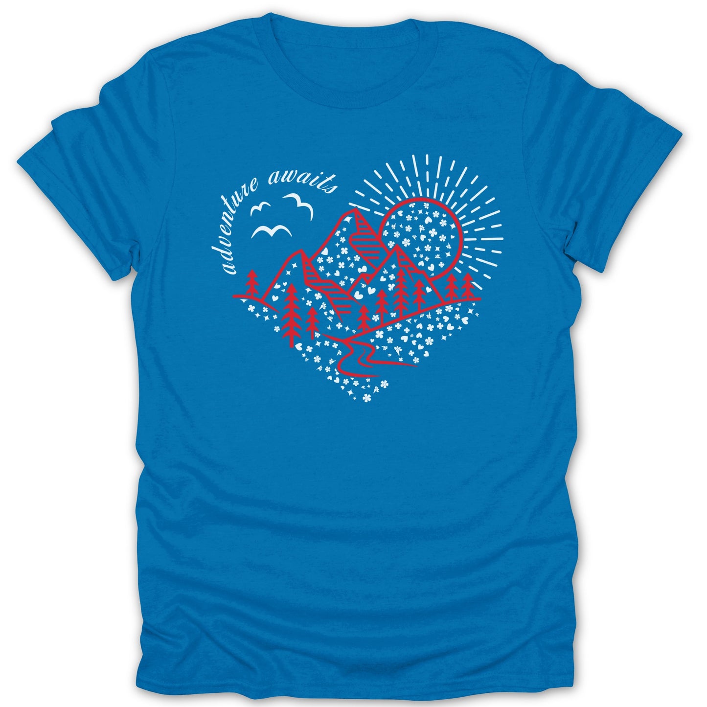 Adventure Awaits Heart Mountain T-shirt