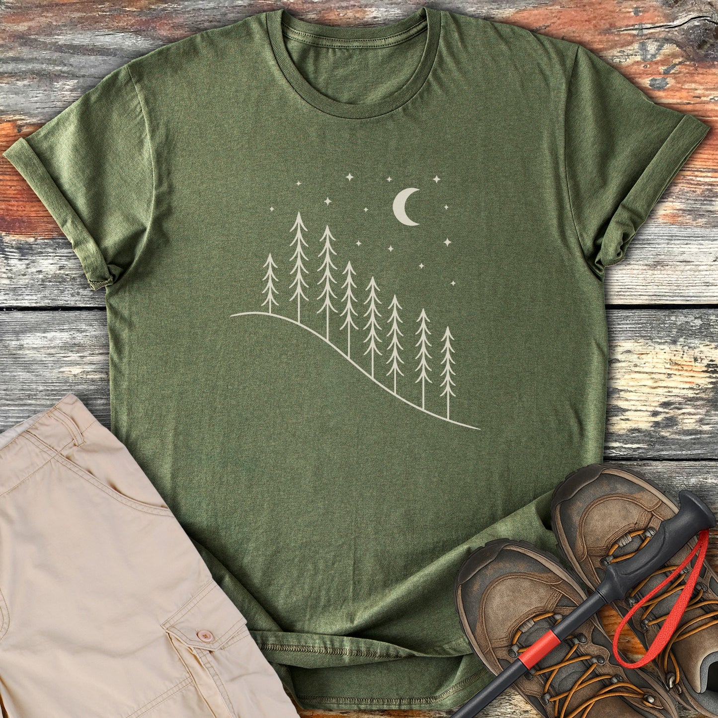 Night Forest Scene Outdoors Graphic T-shirt product