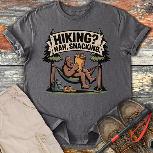 Funny Sasquatch Hiking Snacking Graphic T-Shirt product