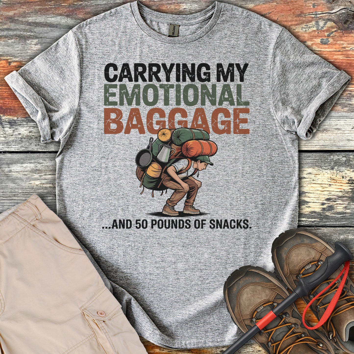 Carrying My Emotional Baggage Humorous T-shirt product type