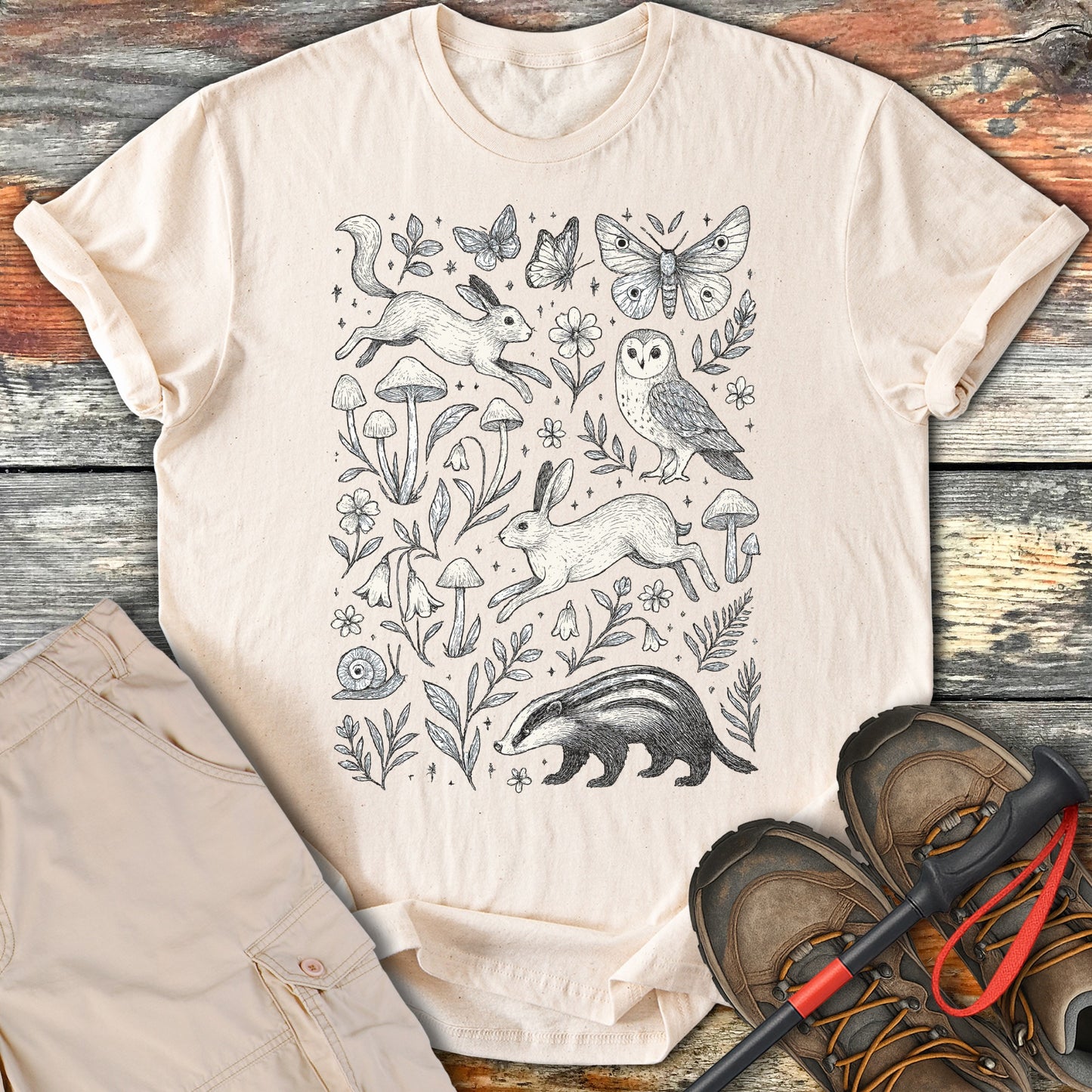 Woodland Animals Graphic Tee Shirt product type