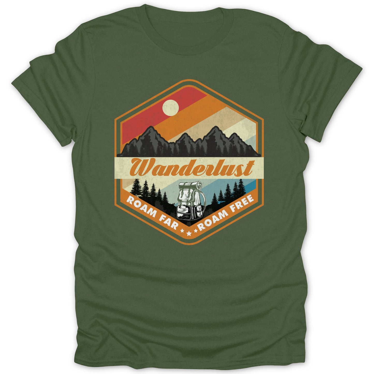 Wanderlust Roam Far Roam Free Hiking T-Shirt