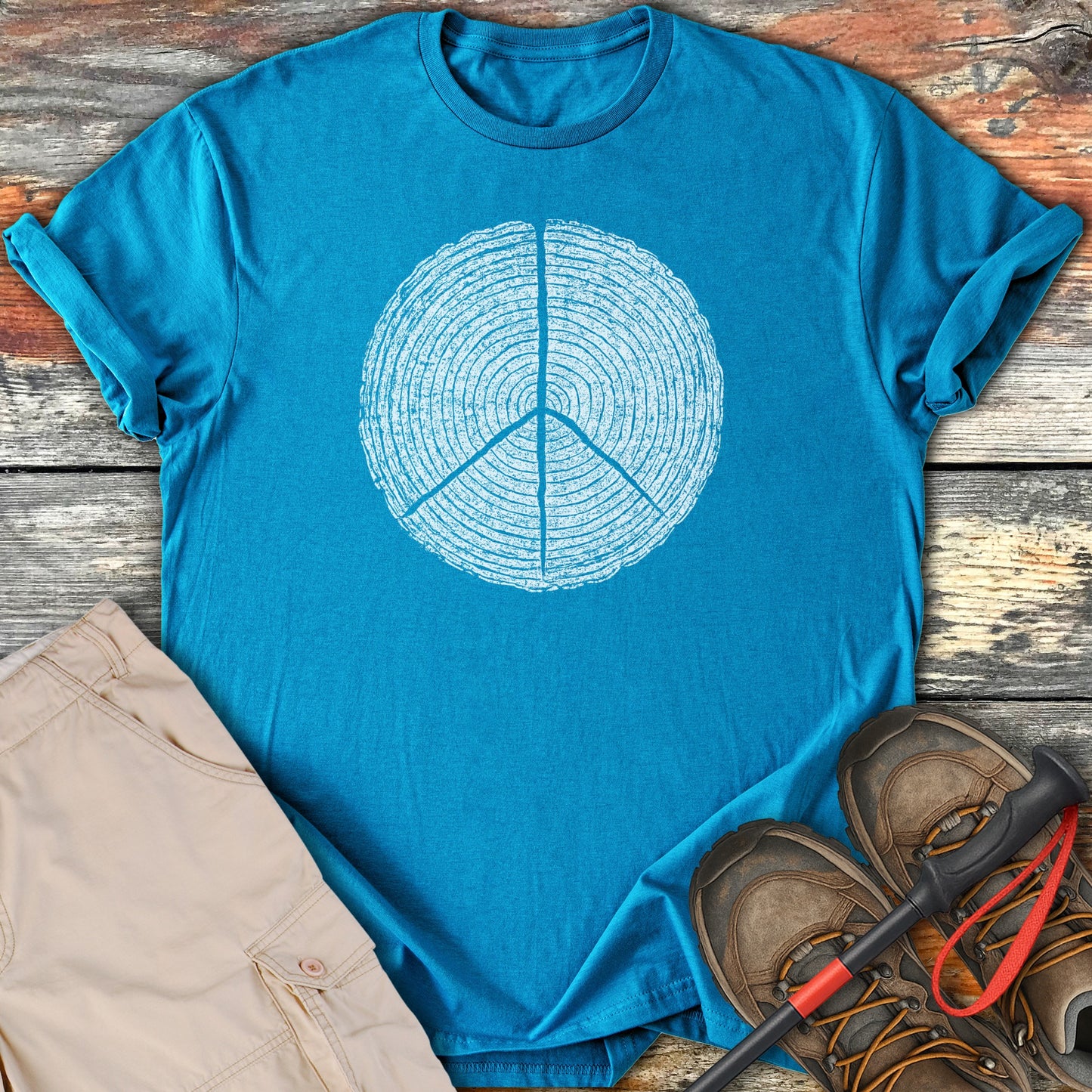 Tree Rings Peace Symbol Graphic T-shirt product type