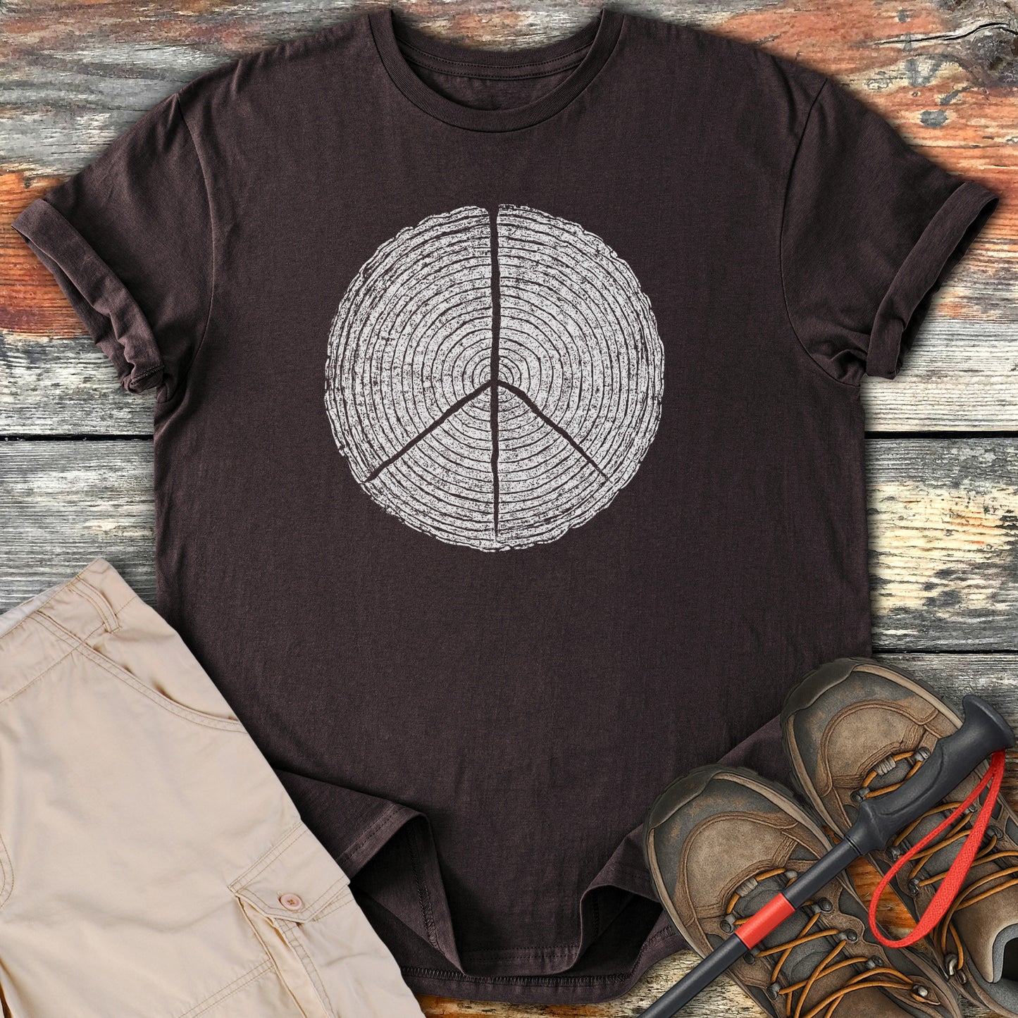 Tree Ring Peace Sign Graphic Outdoor T-shirt product