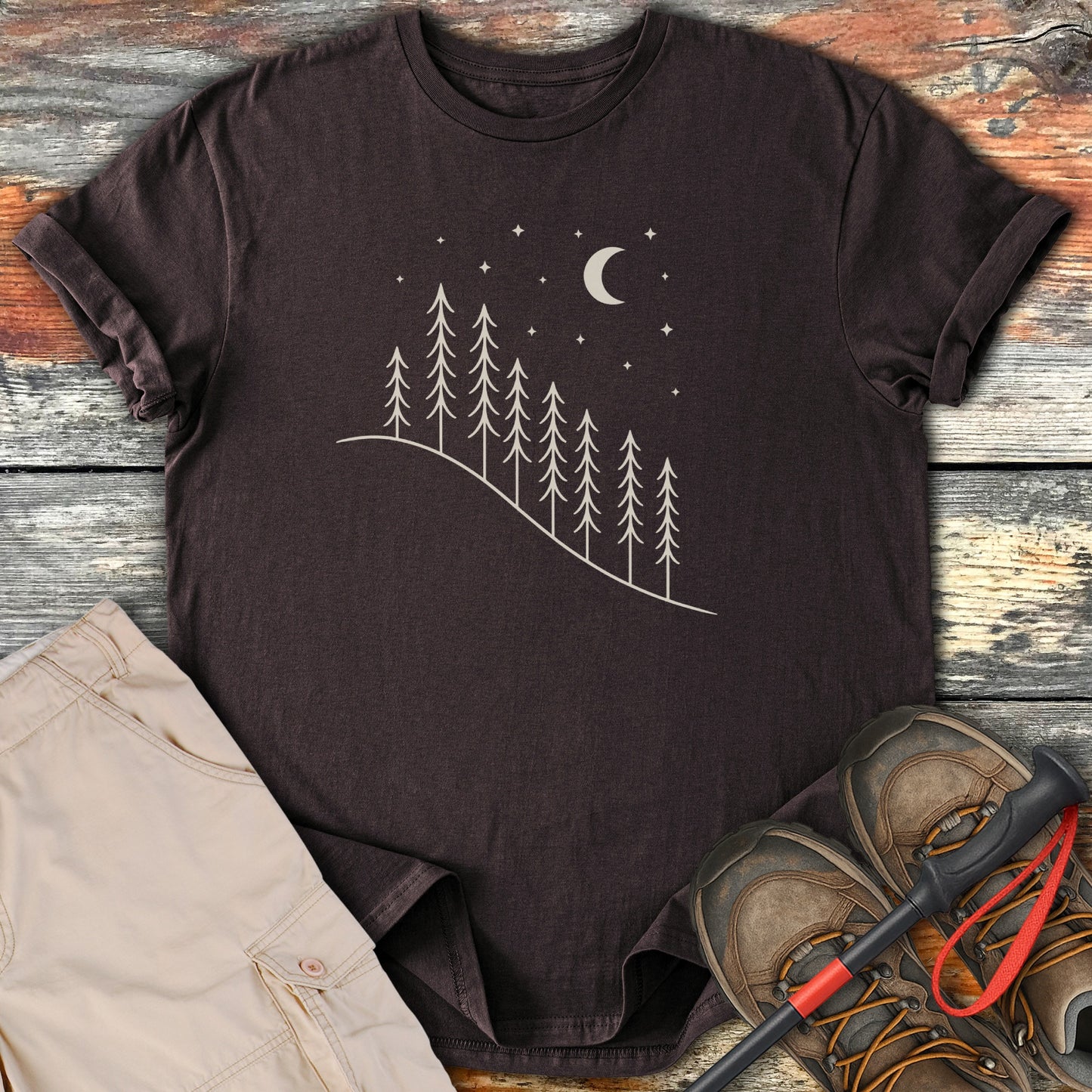 Starry Night Forest Graphic Tee product
