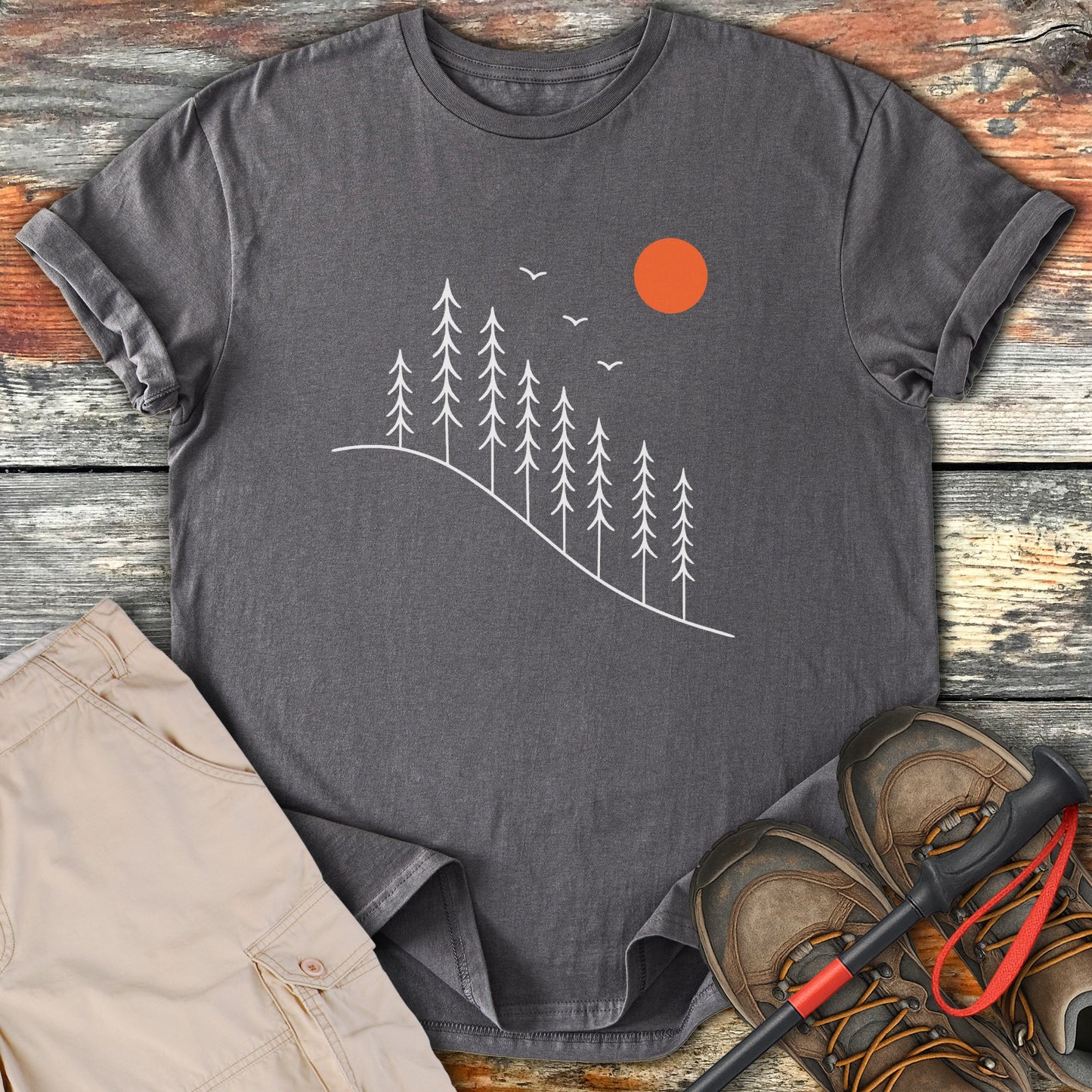 Forest Landscape with Sun Graphic T-shirt product
