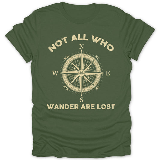 Not All Who Wander Are Lost Compass T-shirt product