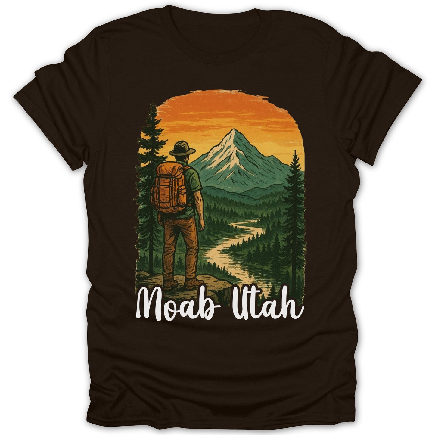 Scenic Mountain Hiker Moab Utah Graphic T-Shirt