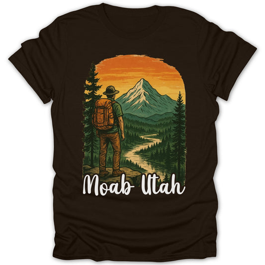 Scenic Mountain Hiker Moab Utah Graphic T-Shirt
