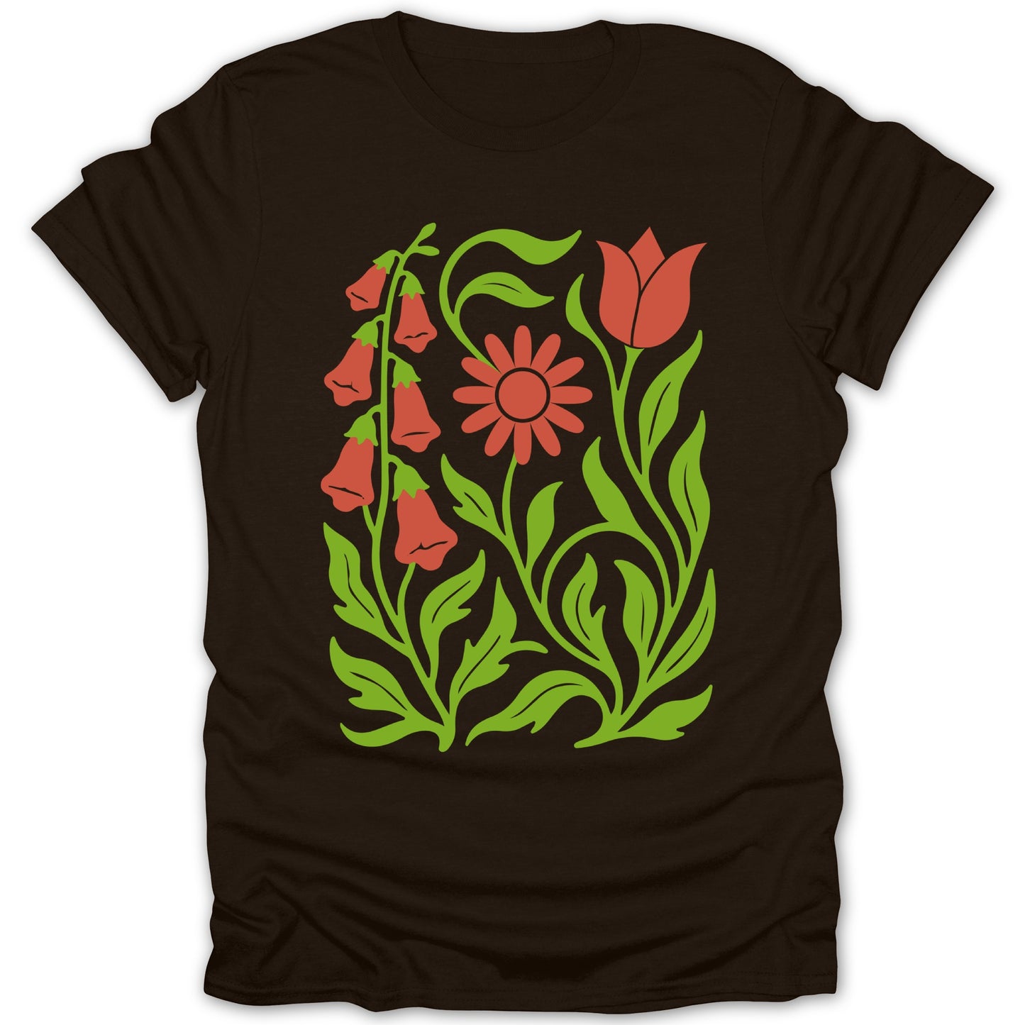Artistic Floral Design Brown Shirt Product