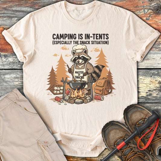 Humorous Camping Is In-Tents Raccoon Chef T-Shirt product