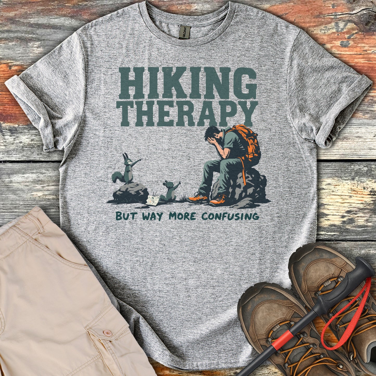 Hiking Therapy But Way More Confusing Unique Shirt