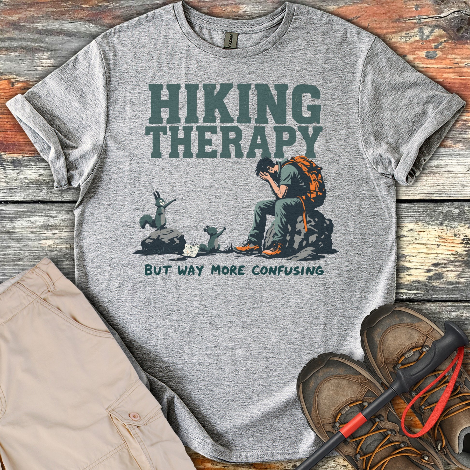 Hiking Therapy But Way More Confusing Unique Shirt