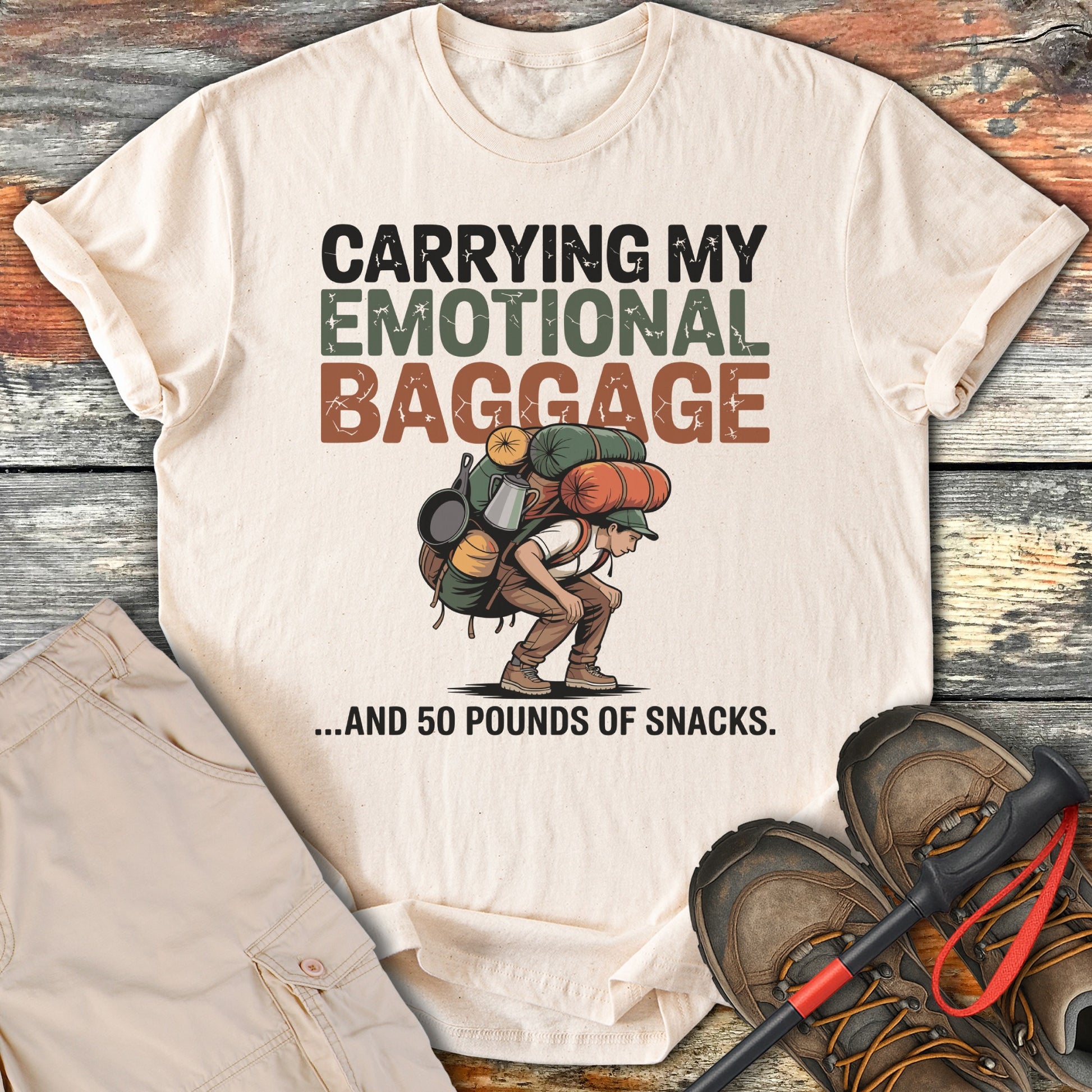 Carrying My Emotional Baggage and Snacks T-shirt product type