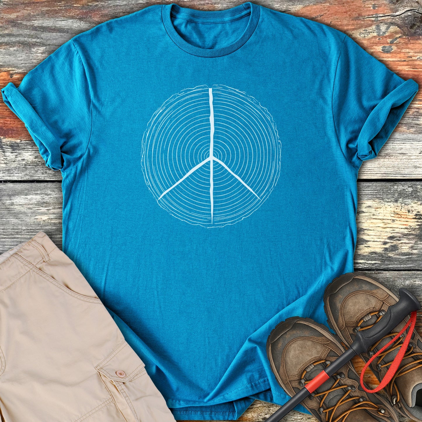 Blue Peace Sign Graphic Tee Shirt product type