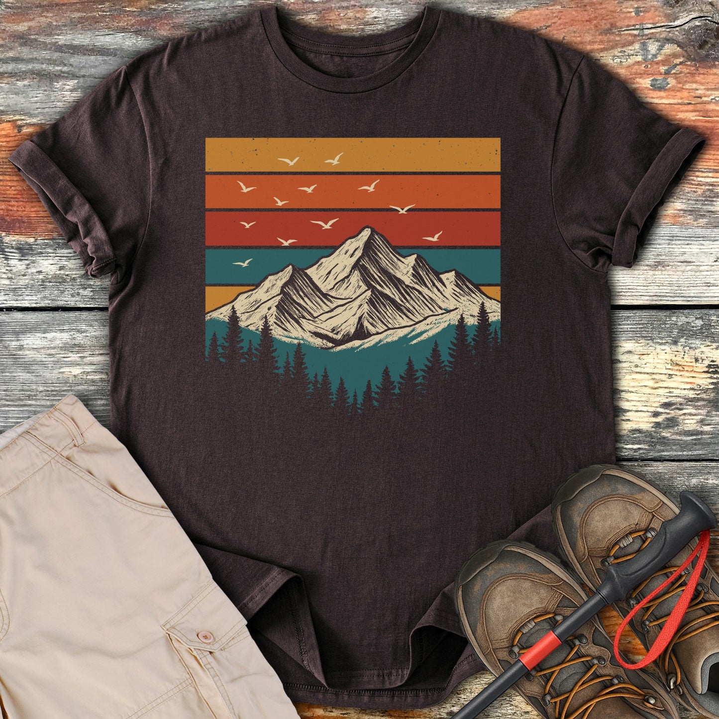Vintage Mountain Sunset Graphic Tee product