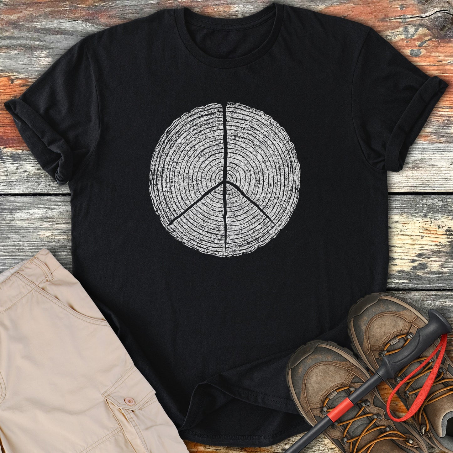 Peace Symbol Tree Ring Design T-shirt product