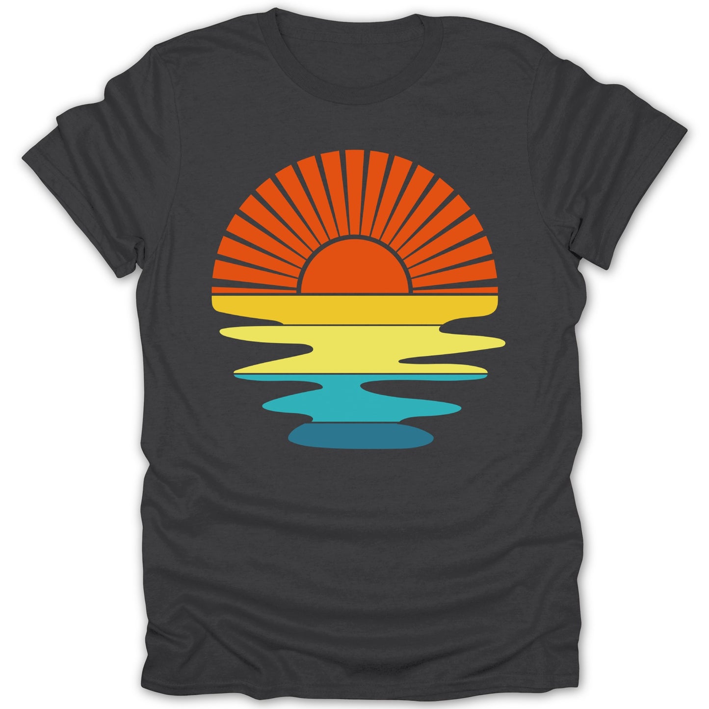 Vibrant Sunrise Design Retro Style Shirt