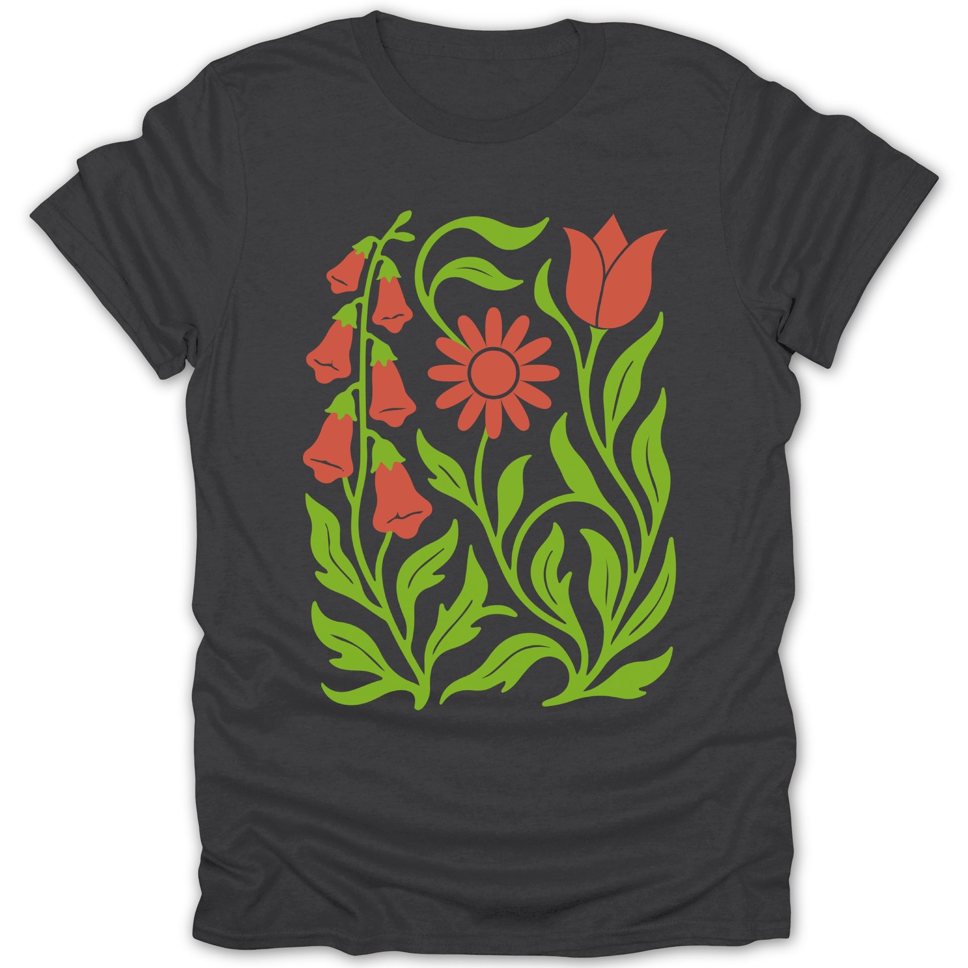 Colorful Botanical Print Short Sleeve Apparel