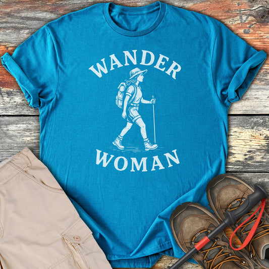 Wander Woman Hiking Typography Design Shirt product